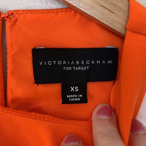 Victoria Beckham for Target Scalloped Sleeveless‎ Top Orange Cream - Picture 6 of 8